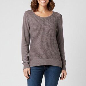 Alfani Women's Rhinestone Embellished Long Sleeve Grey Sweater XL